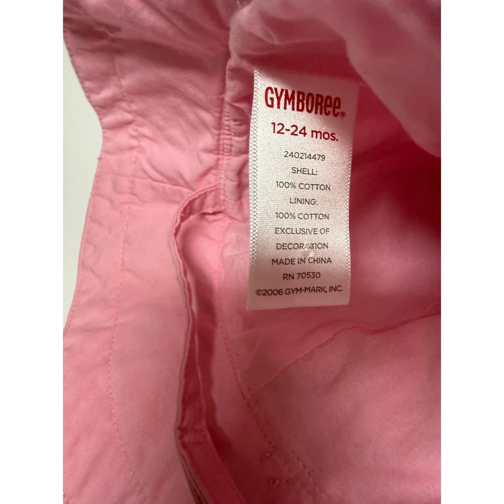 Gymboree Pink Ladybug Cotton Bucket Sun Hat RicRac Trim 12-24 M Sunflower Fields
